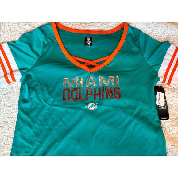NFL Other - Miami Dolphins‎ Women's Dri Fit Sequin Shirt Size Large #764